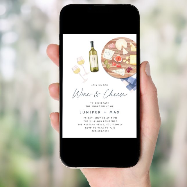 Charcuterie Board Wine & Cheese Engagement Party Invitation (Front Digital)