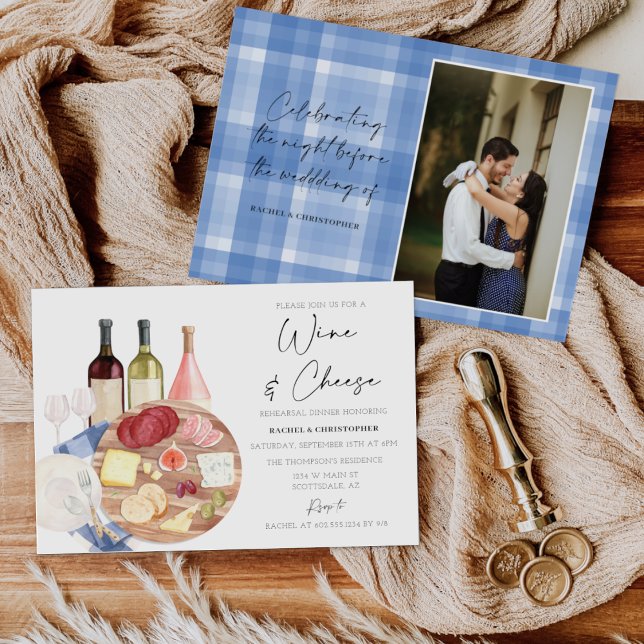 Charcuterie Board Wine & Cheese Rehearsal Dinner Invitation (Creator Uploaded)
