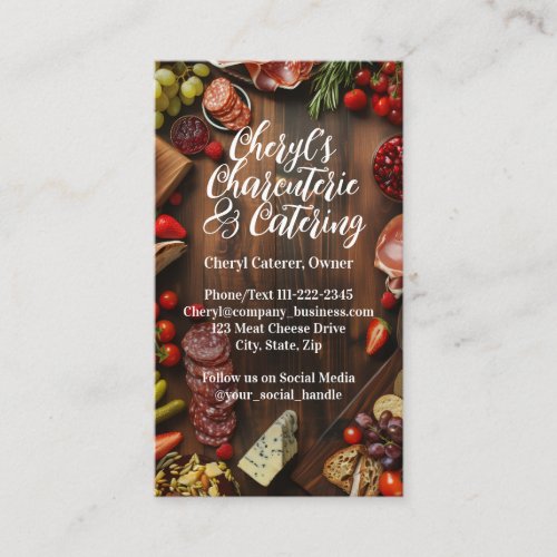 Charcuterie Catering Party or Social Event Planner Business Card