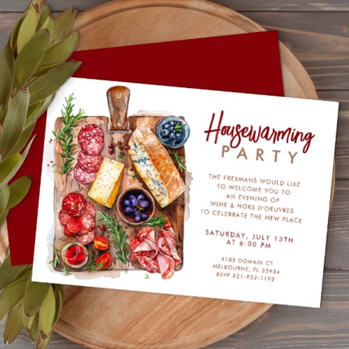 Charcuterie Cheese Board Housewarming Party Invitation