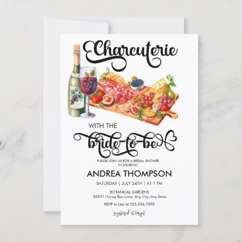 Charcuterie  Cheese Board Party  Bridal Shower Invitation