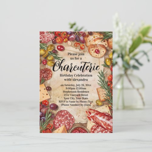 Charcuterie Girls Night Birthday Party or Tasting Invitation