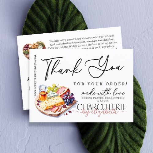 Charcuterie Grazing Board Order Thank You Business Card