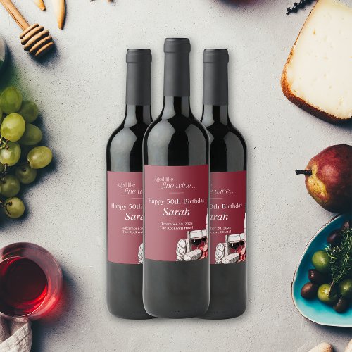 Charcuterie  Wine 50th Birthday Party Wine Label