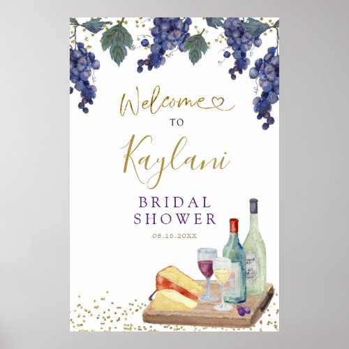 Charcuterie Wine Bridal Shower Welcome Sign