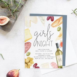 Charcuterie Wine & Cheese Girls Night Invitation