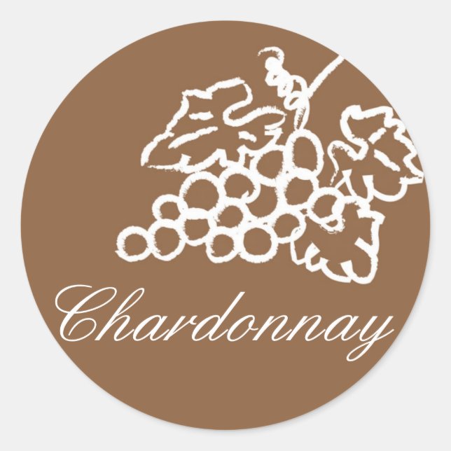 Chardonnay - Customized Classic Round Sticker (Front)