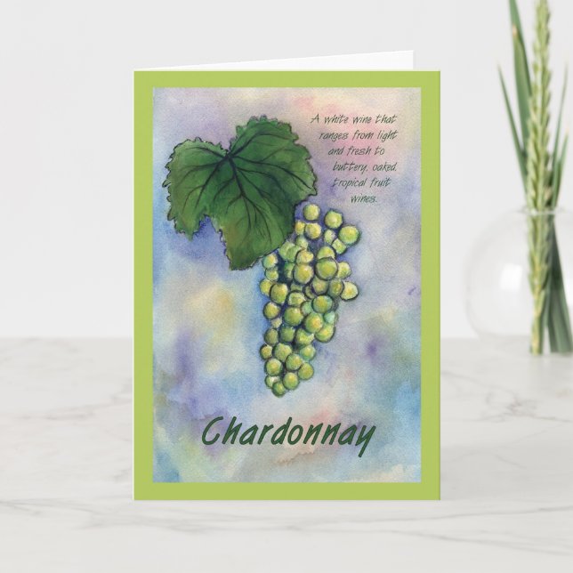 Chardonnay Wine Grape Greeting Card (Front)