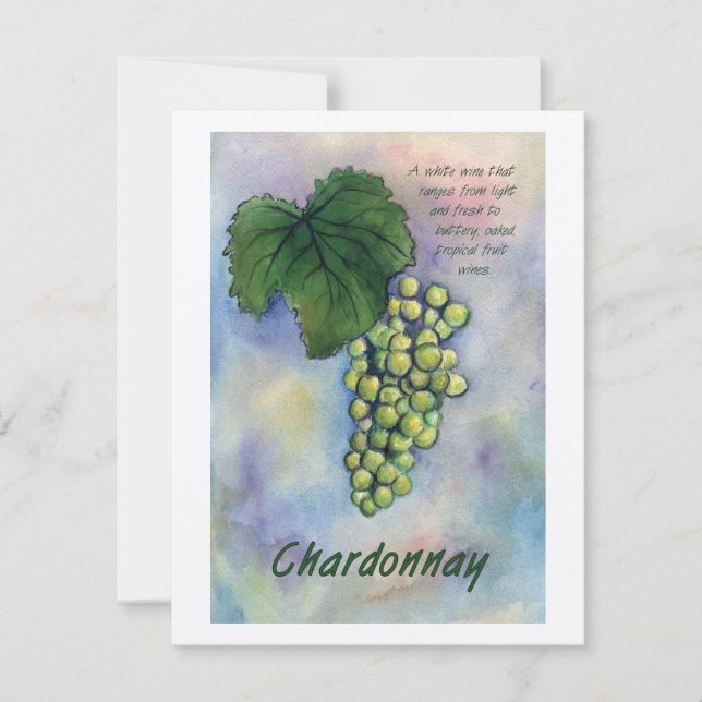 Chardonnay Wine Grapes & Description Invitation (Front)