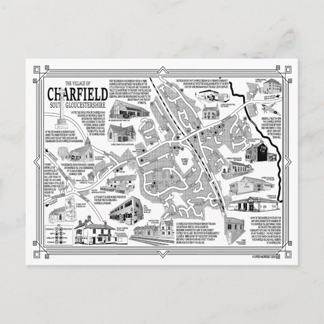 Charfield Village Map Postcard (Front)