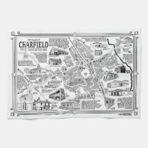 Charfield Village Map Tea Towel
