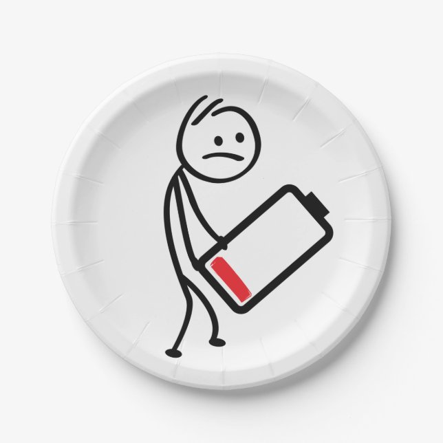 Charge battery, signal strength. Stickman Paper Plates (Front)