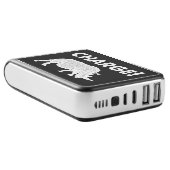 Charge! Black and White Charging Rhino Power Bank (Angled)