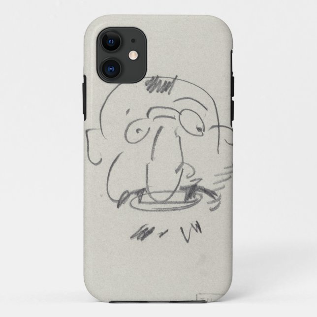 Charge de Lautrec par Lui-Meme (pencil on paper) Case-Mate iPhone Case (Back)