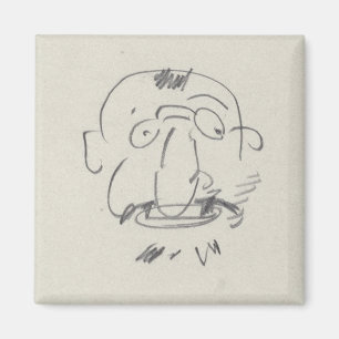 Charge de Lautrec par Lui-Meme (pencil on paper) Magnet