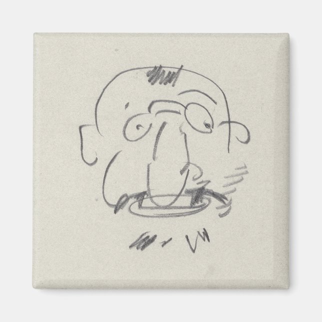 Charge de Lautrec par Lui-Meme (pencil on paper) Magnet (Front)