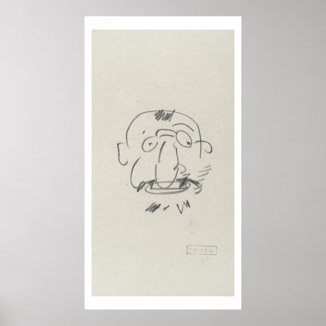 Charge de Lautrec par Lui-Meme (pencil on paper) Poster (Front)