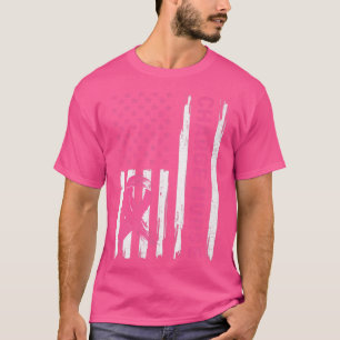 Charge Nurse American Flag Nurse Breast Cancer Awa T-Shirt