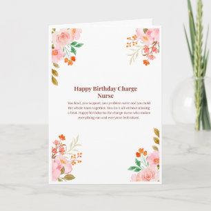 Charge Nurse Birthday Card — Happy Birthday