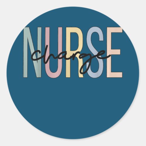 Charge Nurse Boho Charge Nursing  Classic Round Sticker