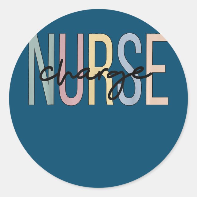 Charge Nurse Boho Charge Nursing  Classic Round Sticker (Front)