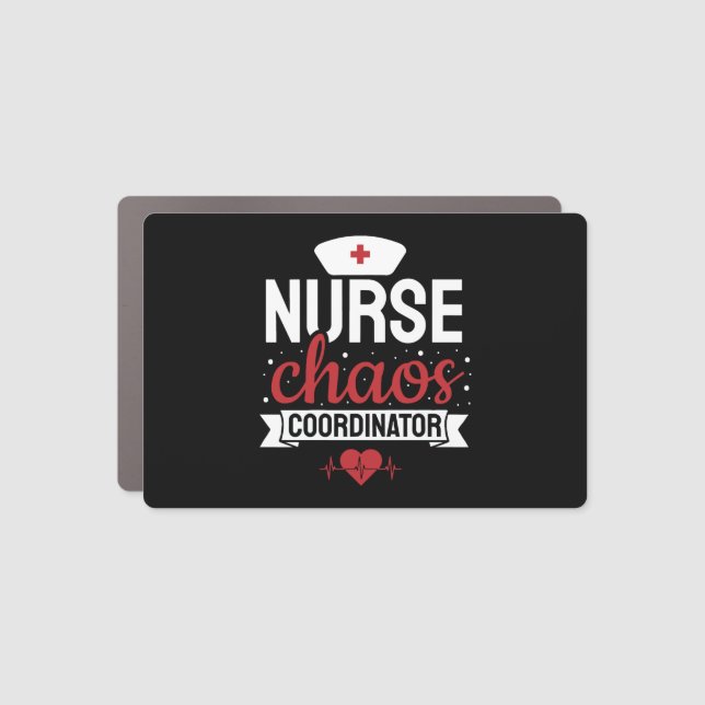 Charge Nurse Coordinator Funny Nursing Gift Car Magnet (Front)