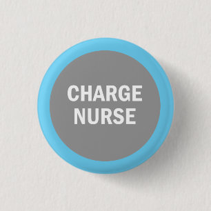 Charge Nurse hospital identification badge Pinback Button