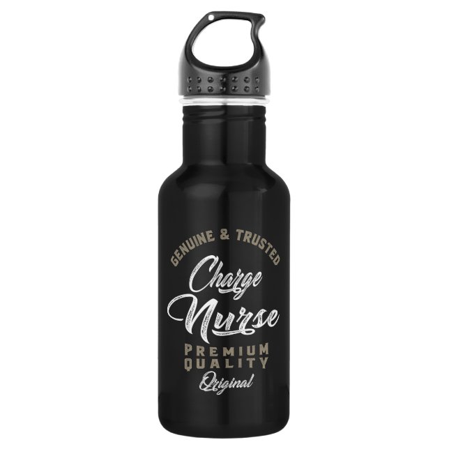 Charge Nurse Stainless Steel Water Bottle (Front)