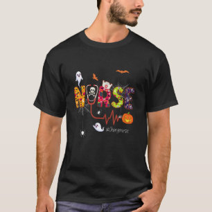Charge Nurse Stethoscope Halloween Ghost Spider Nu T-Shirt