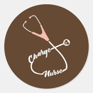 Charge Nurse Stethoscope Nursing Classic Round Sticker