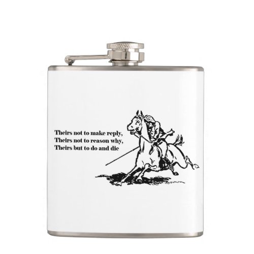 Charge of the Light Brigade Quote Illustration Flask