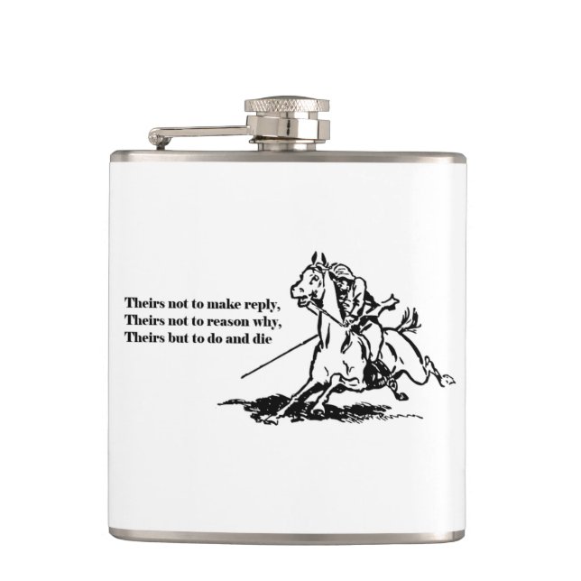 Charge of the Light Brigade Quote Illustration Flask (Front)