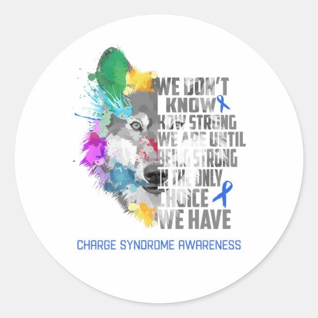 Charge Syndrome Awareness Ribbon Support Gifts Classic Round Sticker (Front)