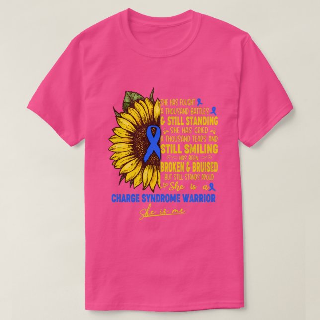 Charge Syndrome Awareness She is A Charge Syndrome T-Shirt (Design Front)