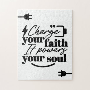 Charge Your Faith – Christian Inspirational Quote Jigsaw Puzzle