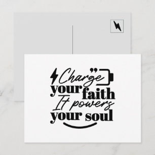 Charge Your Faith – Christian Inspirational Quote Postcard