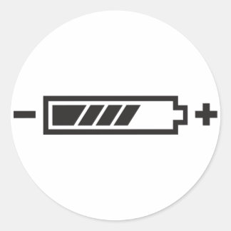 Charged - battery solar hybrid electric classic round sticker