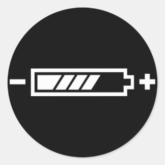 Charged - battery solar hybrid electric classic round sticker