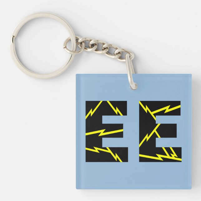 Charged EE Electrical Engineering Keychain (Front)