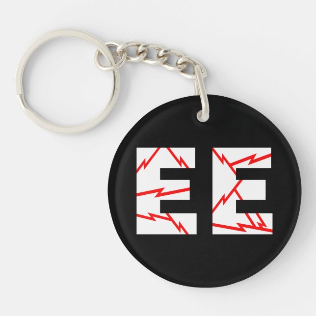 Charged EE Electrical Engineering Keychain (Front)