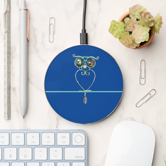 Charger - Jeweled Owl on Perch (Desk)
