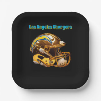 Chargers Custom Golden Chrome Helmets Paper Plates