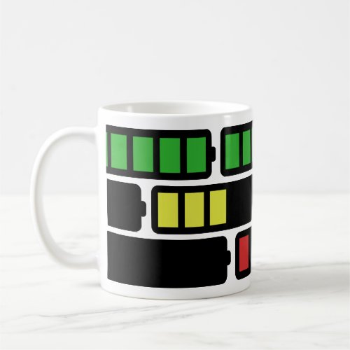 Charging Battery Red Green Coffee Caffeine Mug