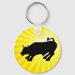 Charging Black Bull of Wall Street Keychain