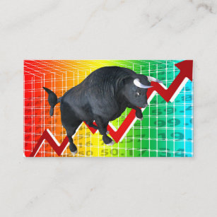 Charging Bull Market Run Business Card