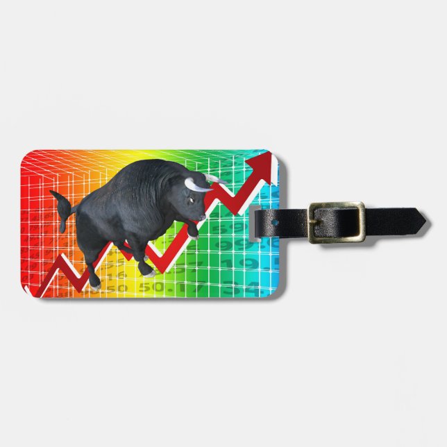 Charging Bull Market Run Luggage Tag (Front Horizontal)