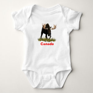Charging Bull Moose Baby Bodysuit