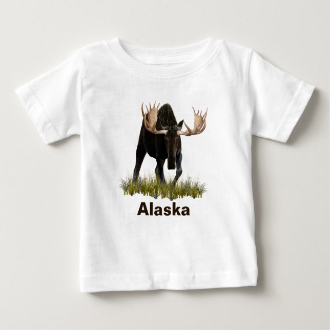 Charging Bull Moose Baby T-Shirt (Front)