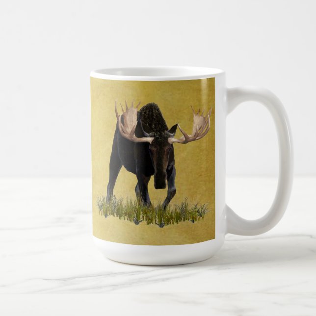 Charging Bull Moose Coffee Mug (Right)