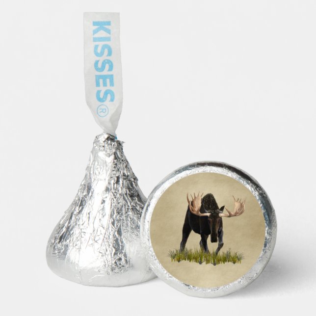 Charging Bull Moose On Old Paper Hershey®'s Kisses® (Front)